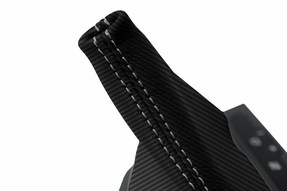 Fits 2011-2015 Kia Optima Carbon Fiber Automatic Shift Boot Cover Gray Stitch
