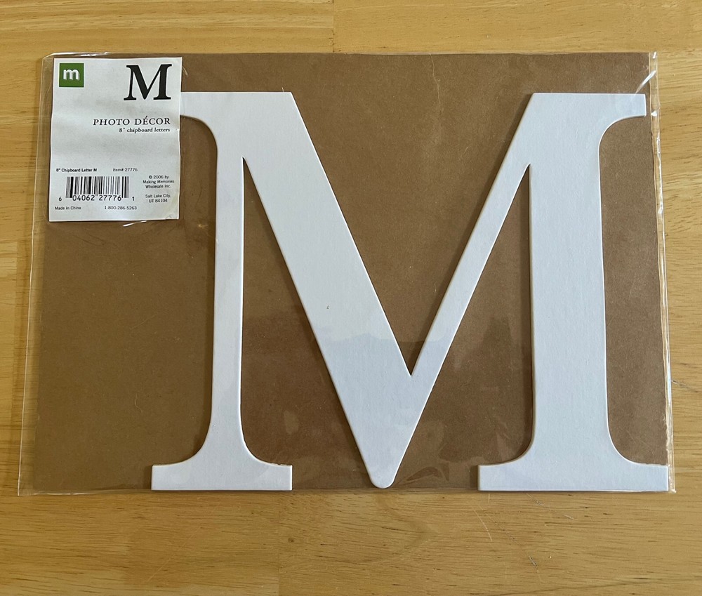 Making Memories Photo Decor 8" Chipboard Letter M - New in Pkg