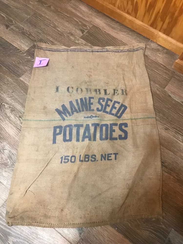 Vintage Maine Seed Potatoes burlap empty sack