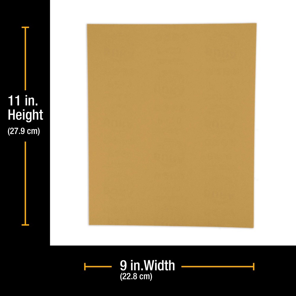 400 Grit - Full Size 9" x 11" Sheet Plain Backing Sandpaper - 10 Sanding Sheets