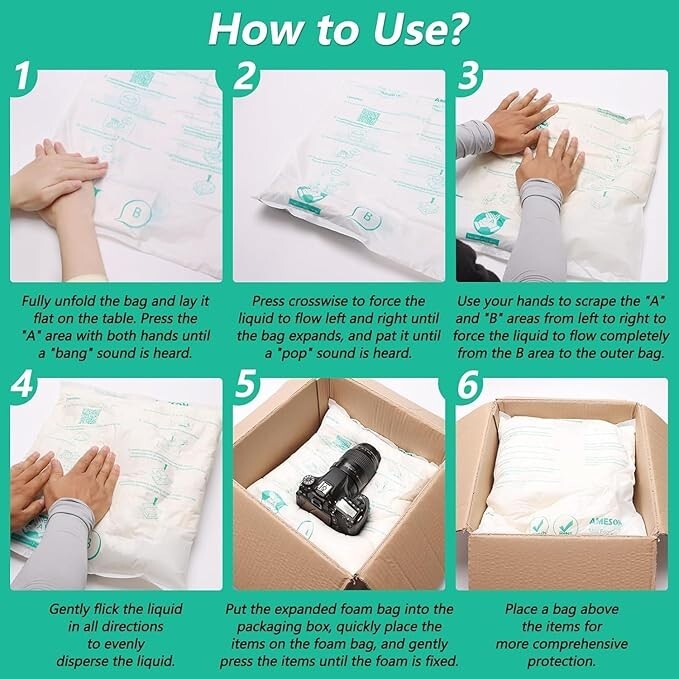 NEW 2 Pack 18"x18" Expanding Packing Foam Instant Pack