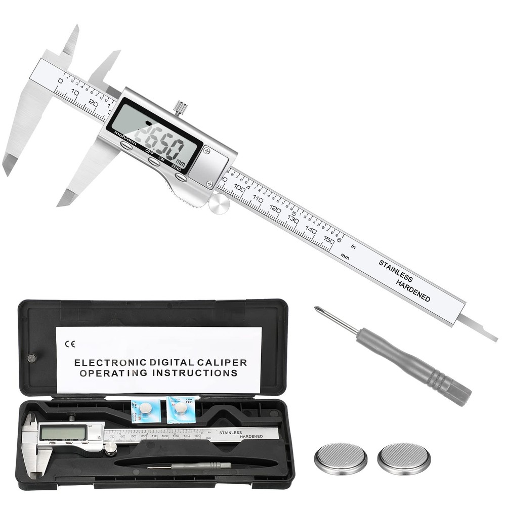 Digital Caliper Measuring Tool, Stainless Steel Vernier Caliper Digital Micro...