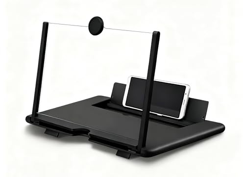 12-inch Phone Screen Magnifier, Foldable Phone Stand with Screen Black