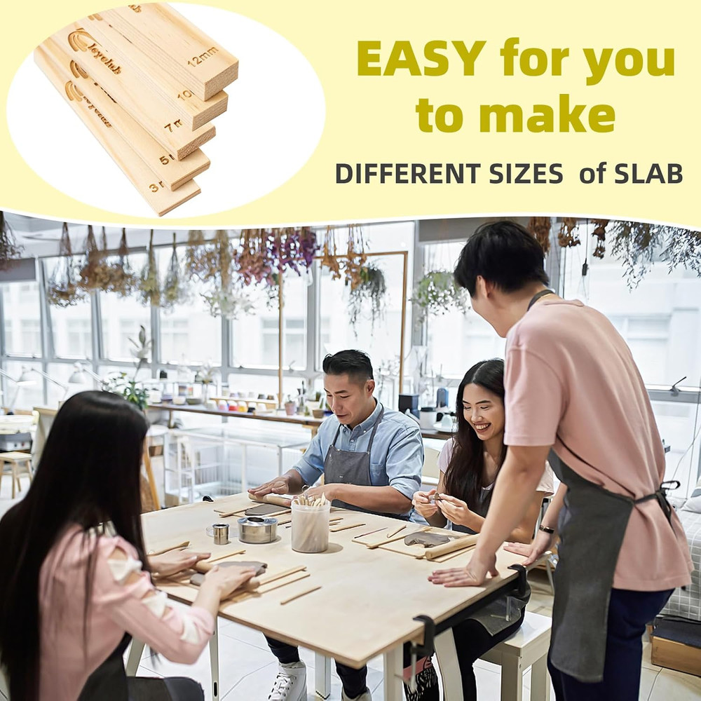 Pottery Rolling Pin Guides, Clay Tools, 5-Size Mud Stick Guide for Precise Clay