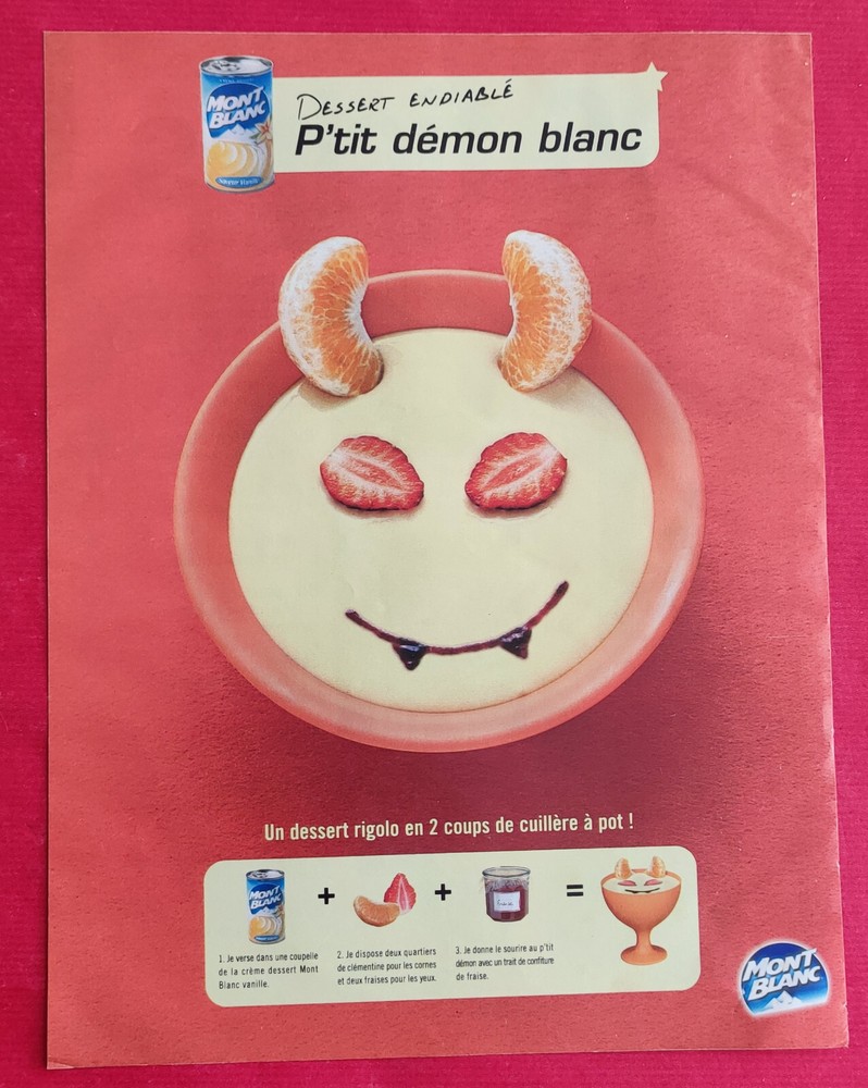 Press advertisement: Food cream dessert MONT BLANC