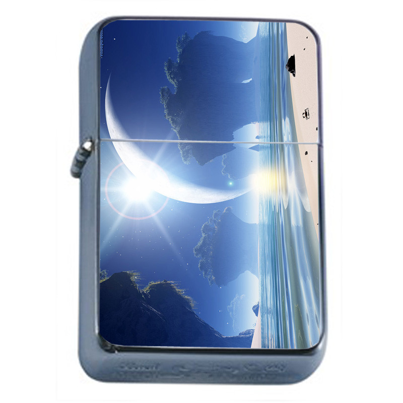 Beach Eclipse Em1 Flip Top Oil Lighter Wind Resistant