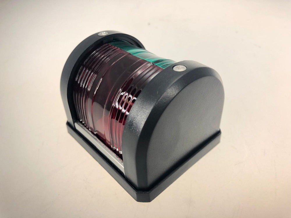 Marine Boat LED Green & Red Comb Bow Navigation Lt Surface Mount Black