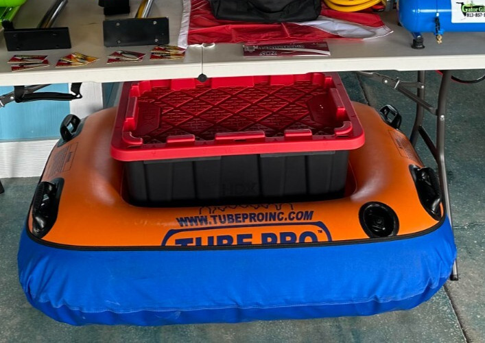 Hookah Diving Dive Float raft with protective bottom blue cover