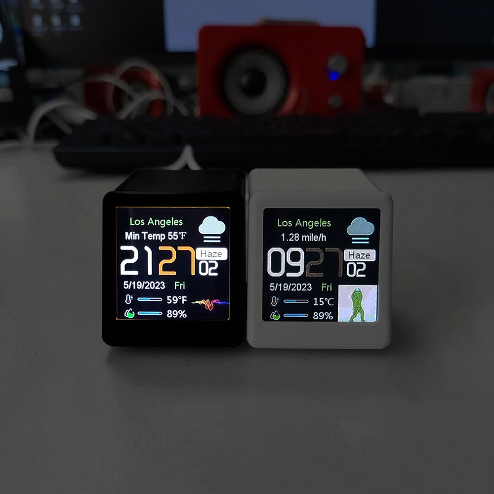New Smart Clock WIFI Weather Clock Screen Temperature&Humidity Desktop Decor