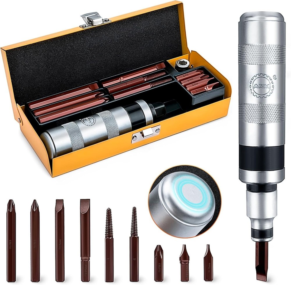 12-Piece Impact Driver Set with Adaptable Screw Extractors - Home & Auto Use