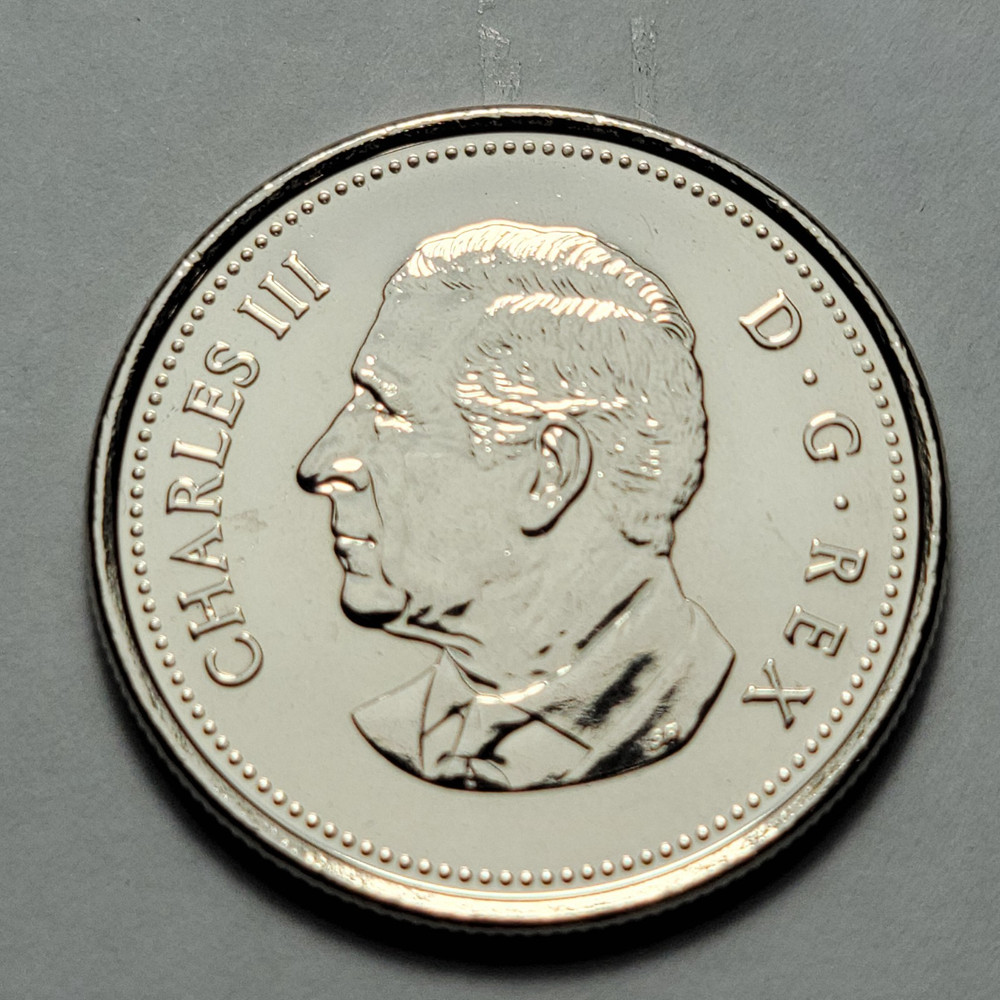 ERROR 2023 Struck Through Grease Charles III CANADA 50 Cent Half Dollar H252