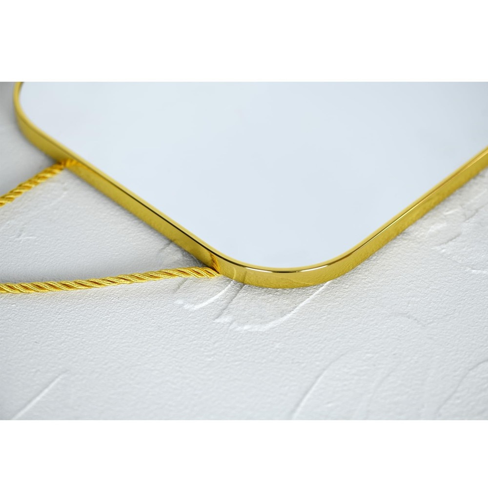 Gold Rectangular Wall Mirror, 15.6x9.2 Inch Modern Decorative Wall Mirror, Su...