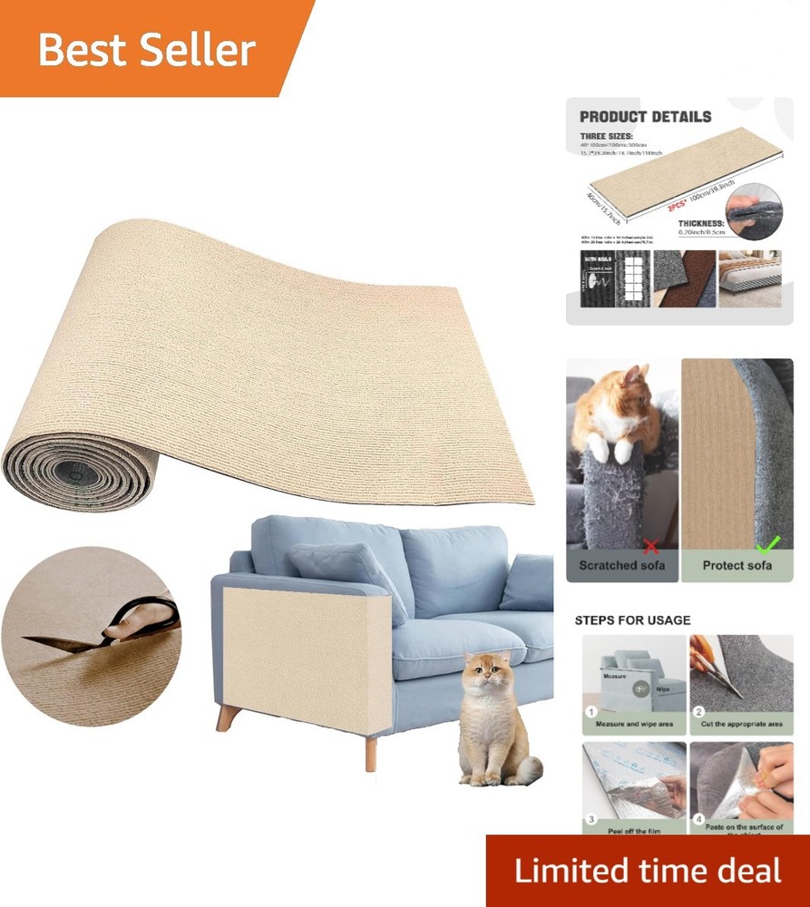Self-Adhesive Trimmable Cat Climbing Post Covered Pad Replacement for DIY Cat...