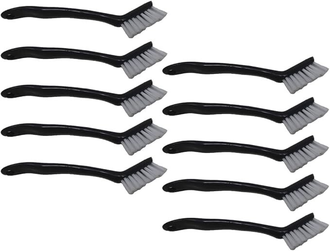 Basic Tile and Grout Brush Set of 10 Medium Bristle Grey Handle