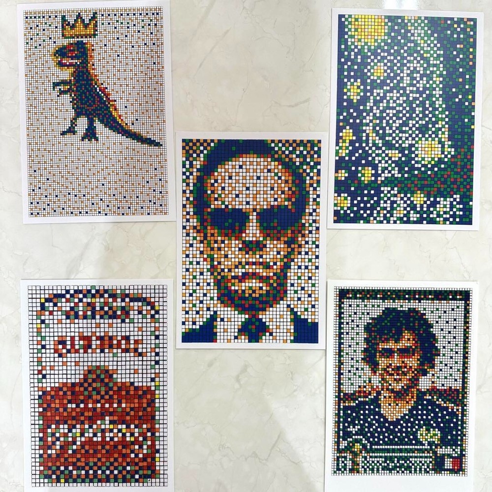 INVADER 2022 Exhibition Postcard Square & Rectangular Set of 10
