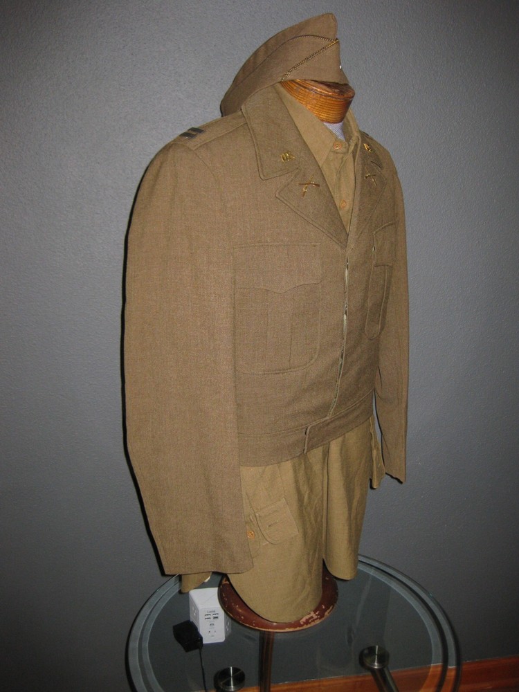 WW2 US Army Uniforme Ike Tunic Jacket Shirt Cap