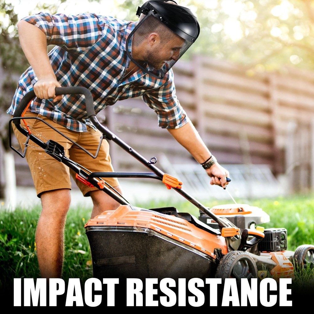 3 Pack Safety Face Shield with Mesh Visor, Chainsaw Faceshield, Full Protecti...