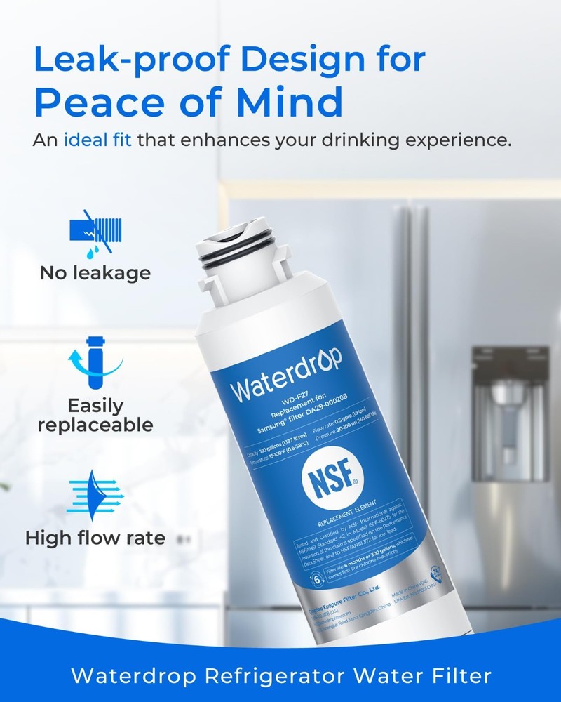 Waterdrop DA29-00020B Refrigerator Water Filter, Replacement for Samsung HAF-CIN