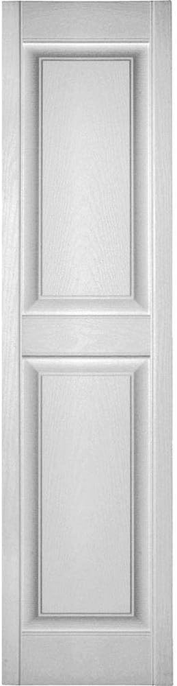 Custom White Raised Panel Shutters - 14.5"W x 36"H (Pair)