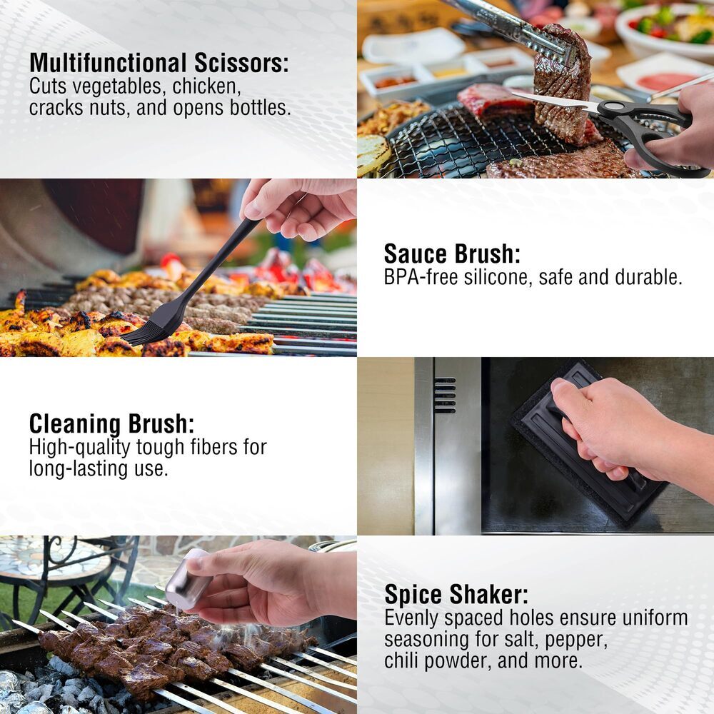 PARGRILL 128PC Griddle Accessories Kit Grilling Set Flat Top Grill Accessory Set