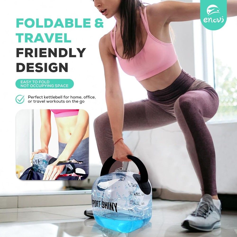 EasyGo Kettlebells Foldable Water-Filled Kettlebell Adjustable Kettlebell