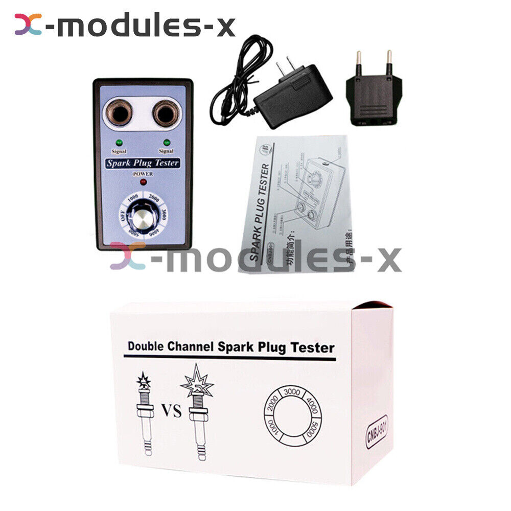Dual Hole 12V Car Spark Plug Tester Ignition Plug Analyzer Diagnostic Detector