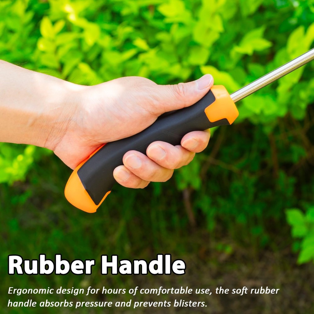 Handheld Weed Puller Tool Rubber Handle 4 Teeth for Garden Farm Weeding