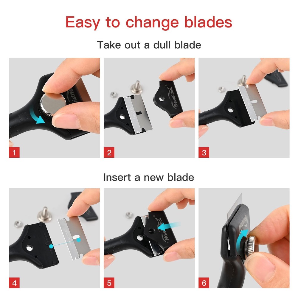 Scraper Tool Kit Long Handle include 2 Pcs Razor & 20 PCS