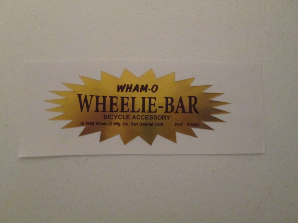 WHAM-O Wheelie Bar Decal