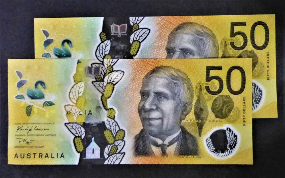 AUST 2020 $50 LOWE/GAETJENS 2 LAST PREFIX CONSECUTIVE BANKNOTES EA-200176286-87