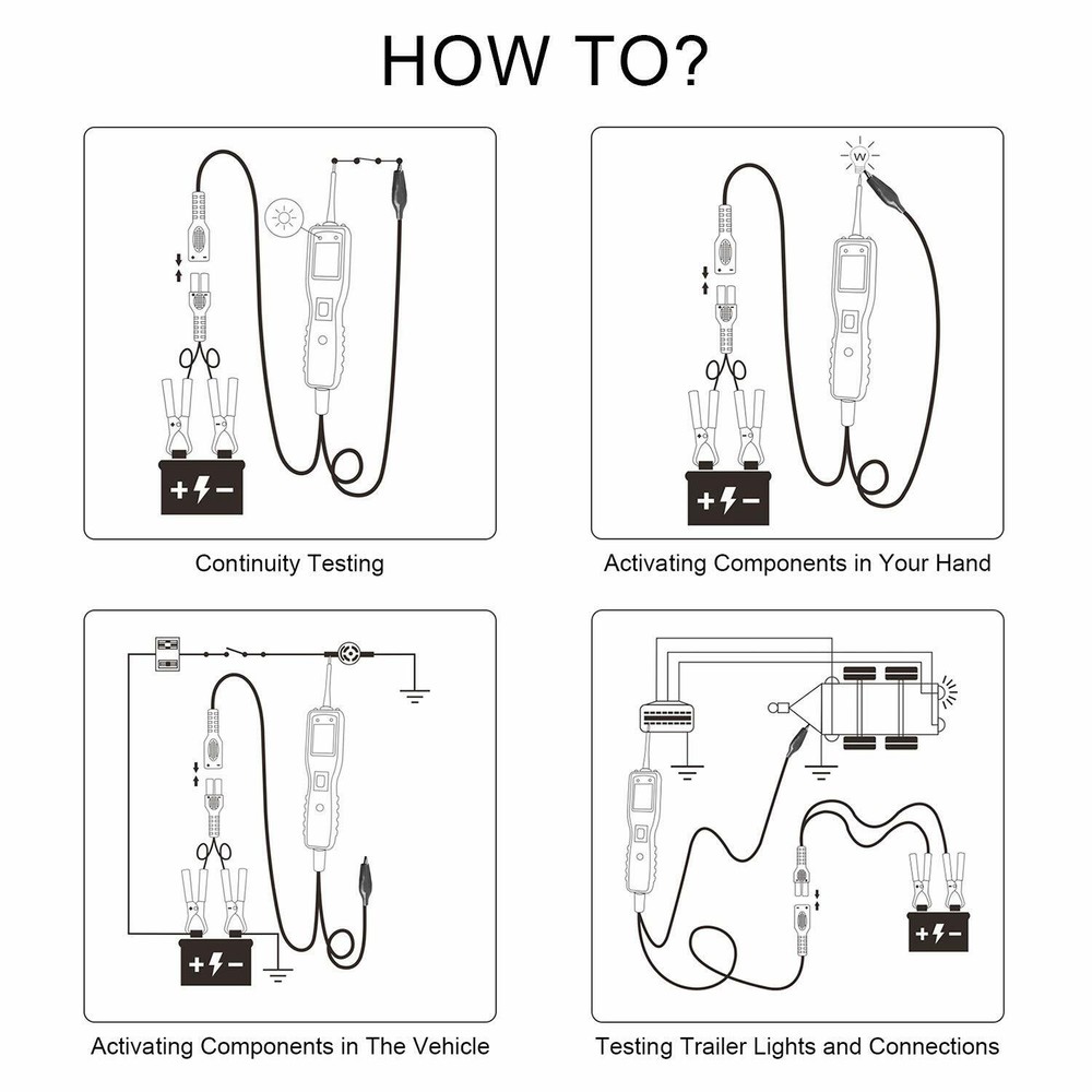 KM10 Circuit Tester Power Circuit Probe Kit Electrical System Diagnostic Tool
