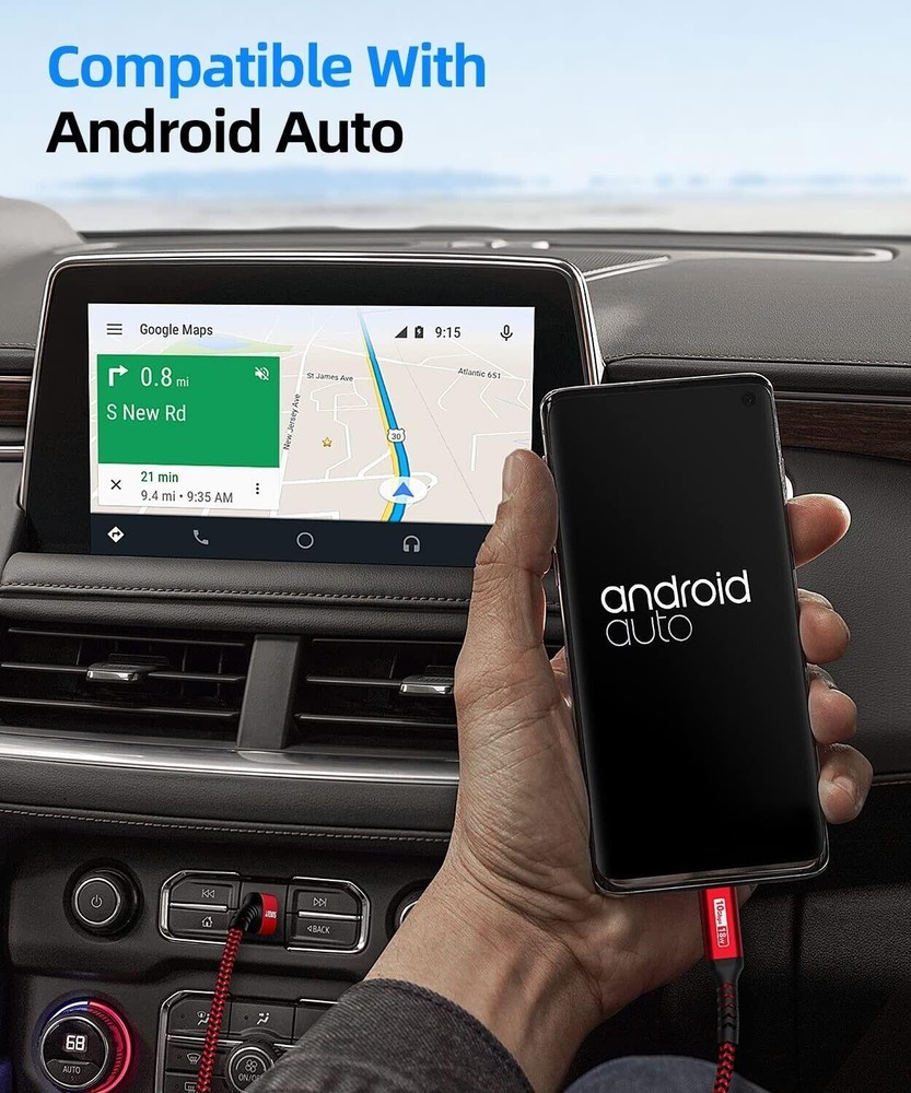 USB C Android Auto Cable 1ft, 3a USB a to C USB 3.1 USB 3.2 Gen2 10gbps Data