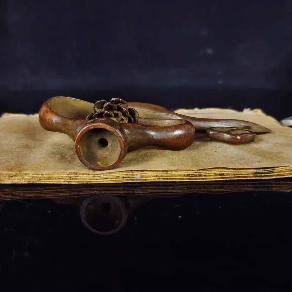 Retro Bronze Ware Lotus Flowing Back Fragrant Insert Tabletop Decoration