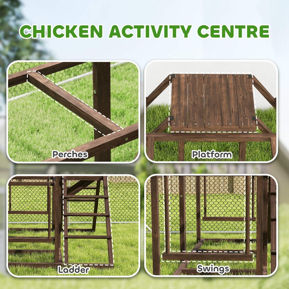 Chicken Activity Play Set With Multiple Chicken Perches, Swing, Ladder, Platfo