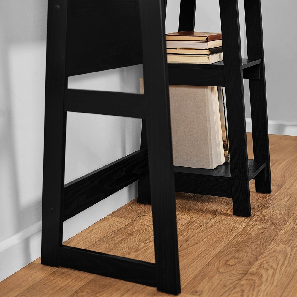 Quick Assembly Desk Black Finish W Modern Design & Space Saving
