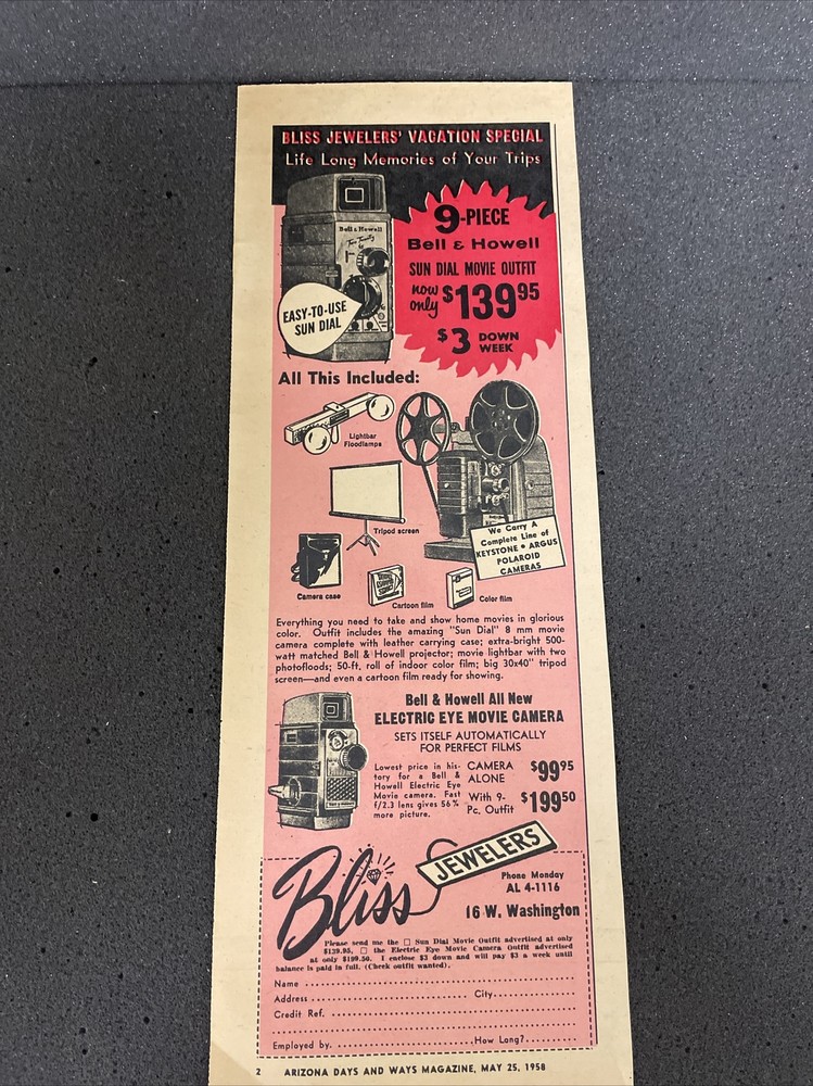 Vintage 1950’s Print Camera Advertisements