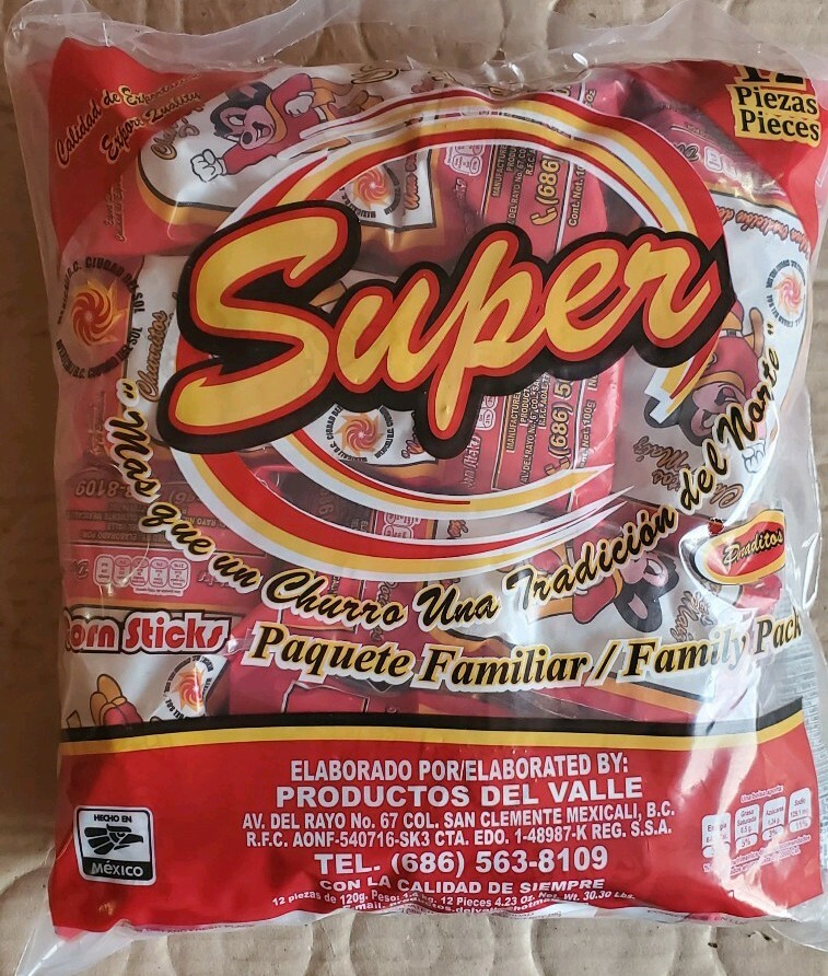 Churritos (corn sticks) Super Raton 12 pack