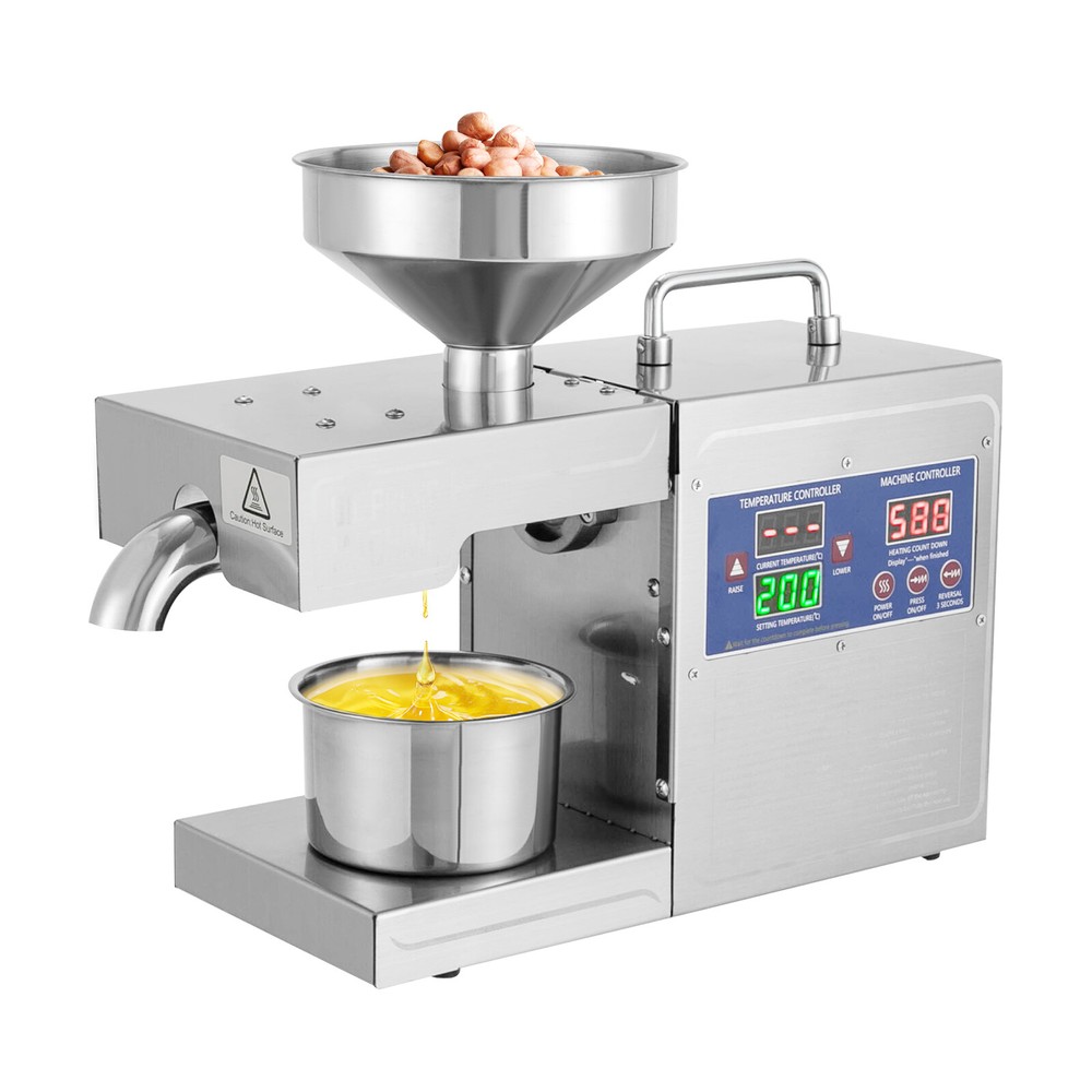 Automatic Oil Press Machine Cold&Hot Press 820W Adjustable Temperature Low Noise