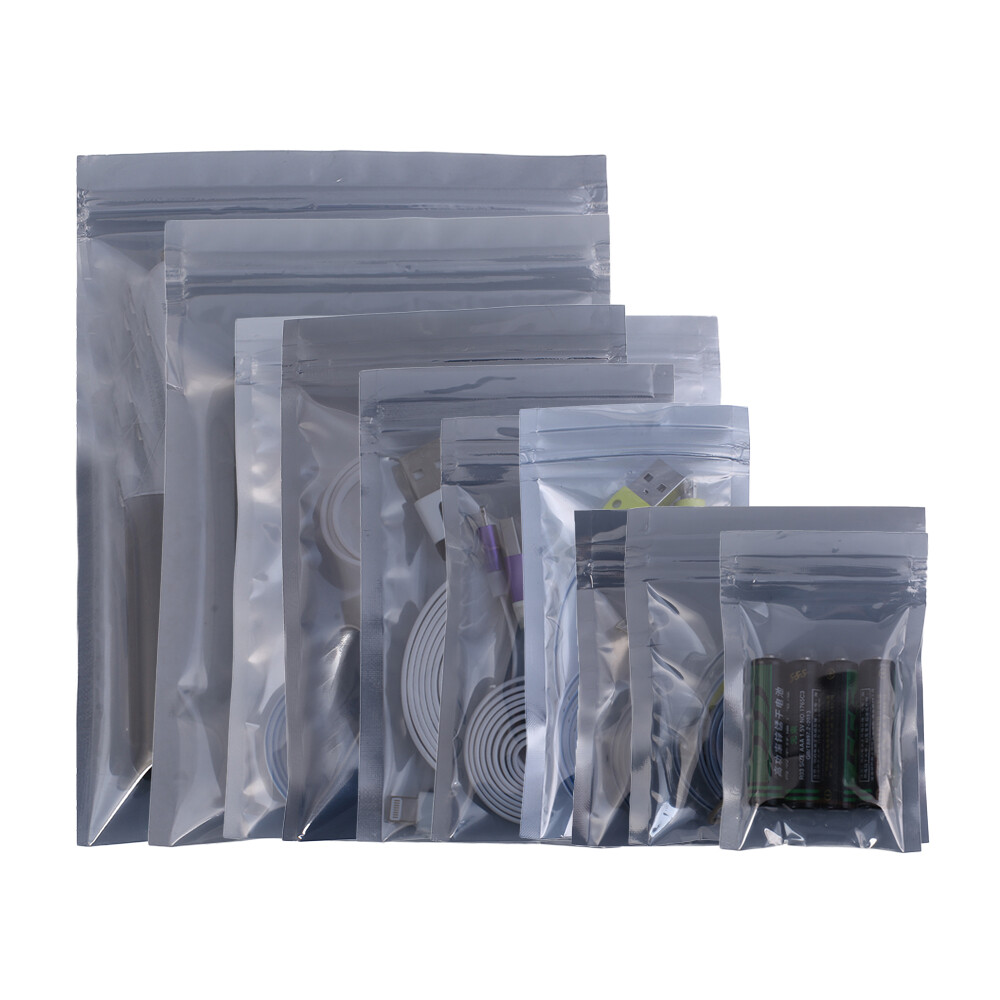 Translucent Glossy Gray Flat QuickQlick™ Pouch for Electronic Accessories