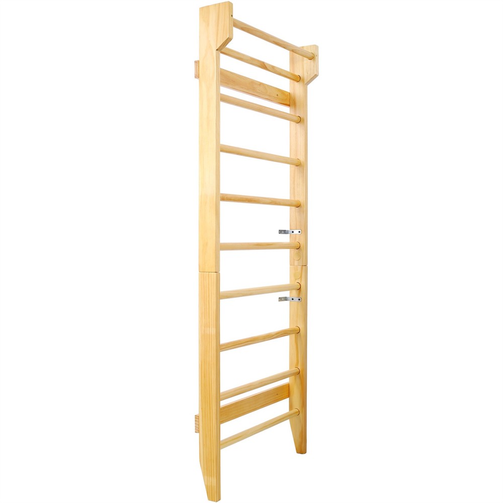 Multi-Use Swedish Ladder Wall Mounted Solid Wood Pull Up Bar 286lbs Capacity
