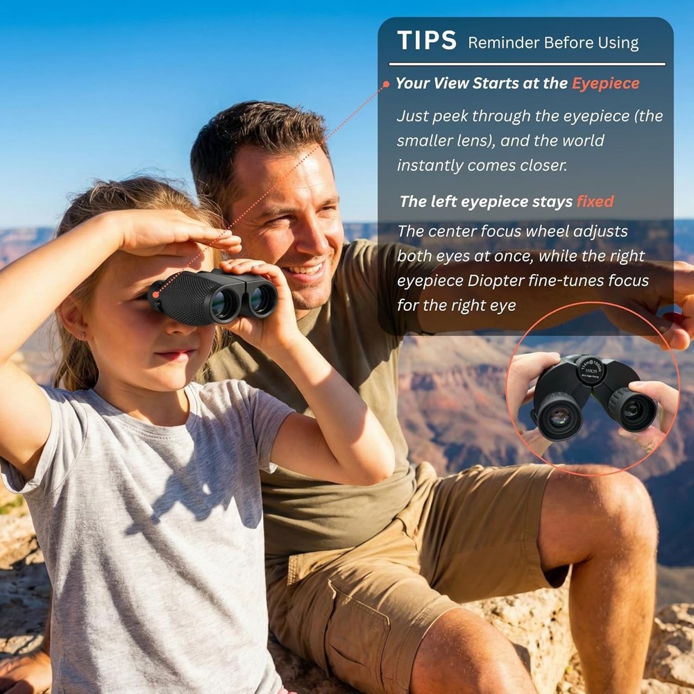 Versatile 10x25 Binoculars with Image Stabilization - Family-Friendly Adventures