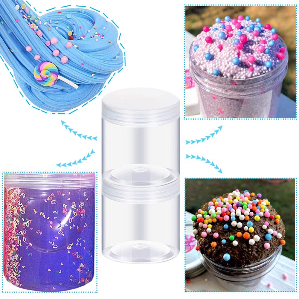 15 Pack 6oz Clear Plastic Jars Wide-mouth Storage Containers,Refillable Empty...