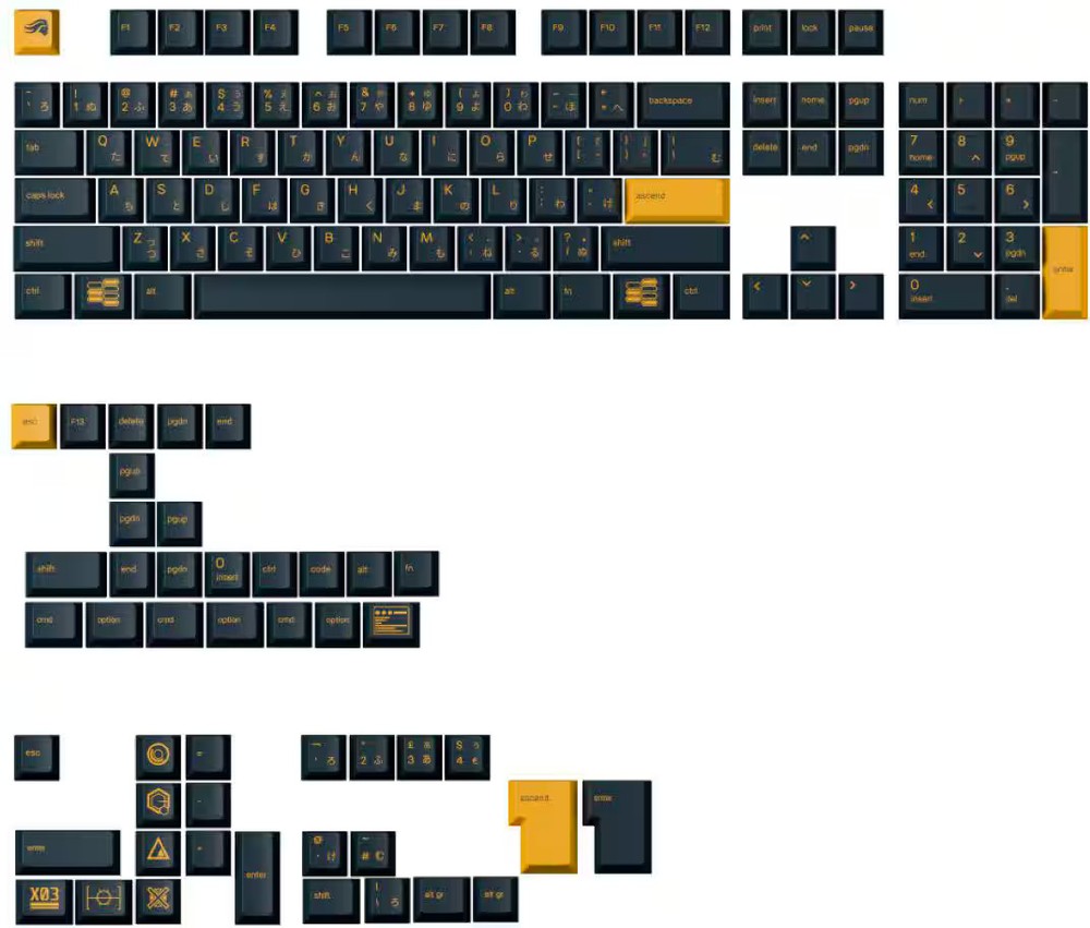 Glorious - GPBT Mecha Keycaps - Charged Blue