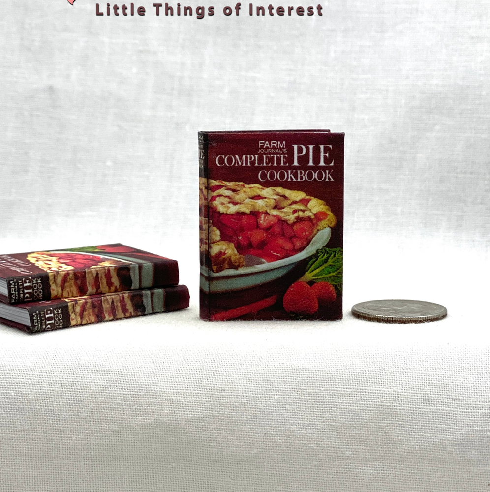 1:6 Scale COMPLETE PIE COOKBOOK Miniature Playscale Illustrated Readable Book