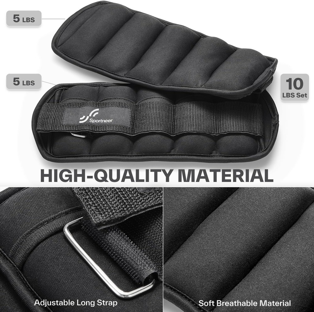 Comfort Fit Adjustable Ankle Weights 1-10 lbs for Enhanced Training Flexibility