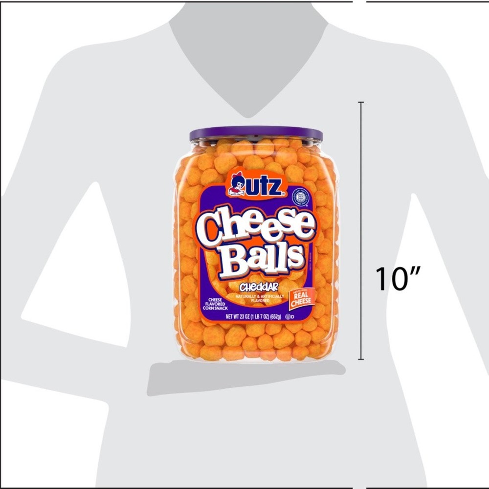 (6 pack) Utz Cheese Balls, 23 oz Barrel