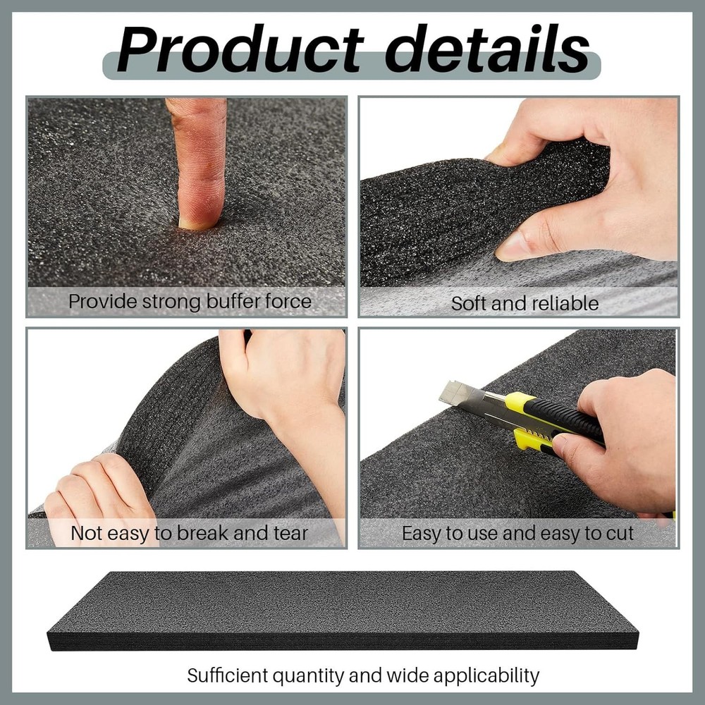 2-Pack Packing Foam Sheets - 54X16X2 Customizable Polyethylene Insert Pads