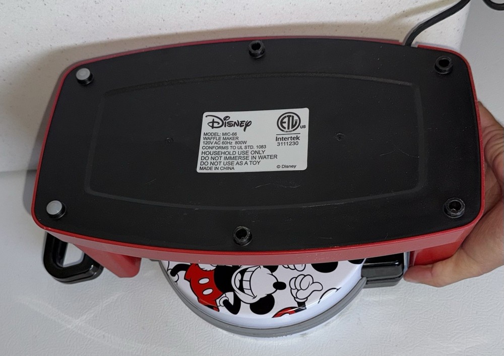Mickey Mouse Rotating Bubble Waffle Maker, Single Flip Waffle Iron