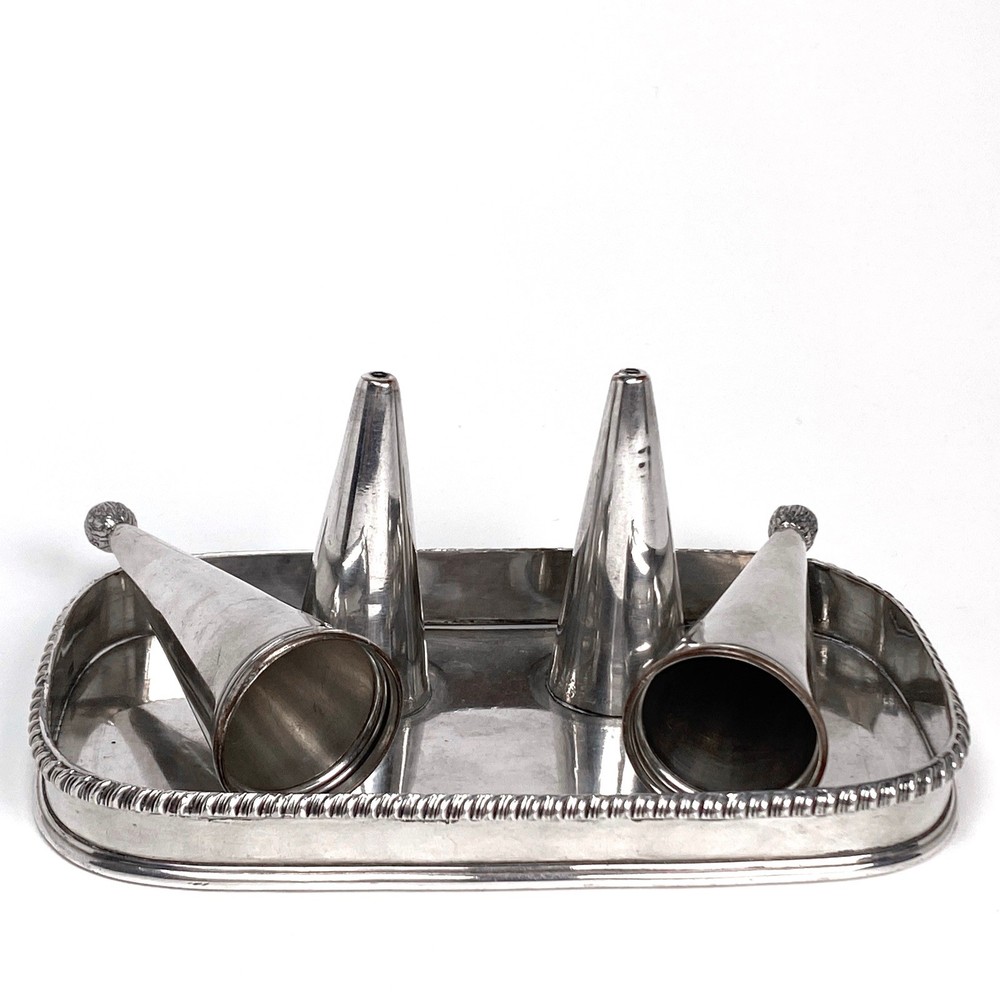 Early Silver on Copper Candle Tray & Snuffer