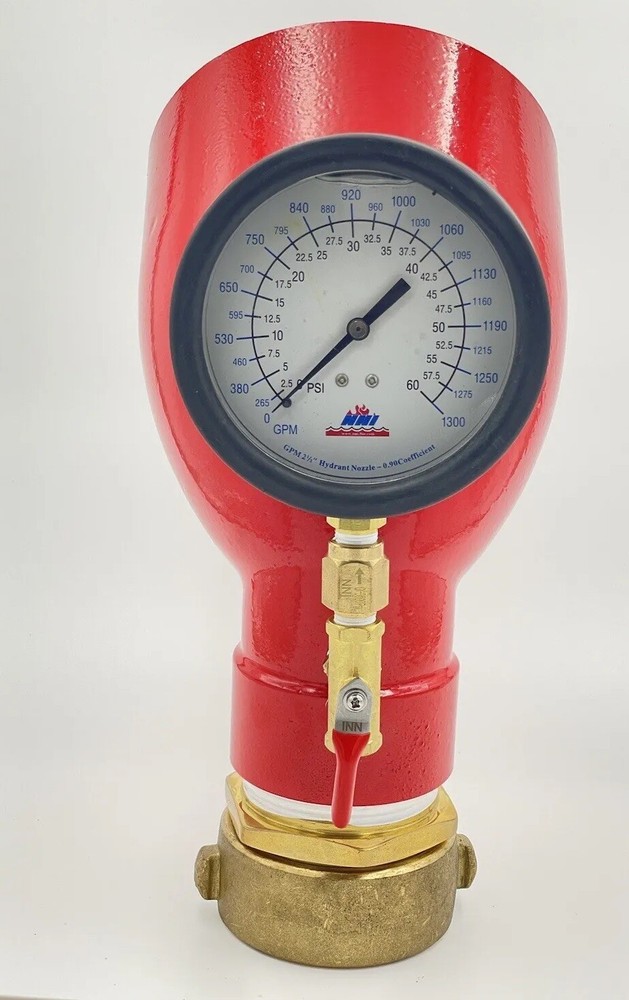 2-1/2" NST Hydrant Flow Test Swivel Diffuser 60Psi/1300GPM Gauge